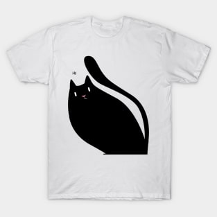 Black Cat Saying Hi! T-Shirt